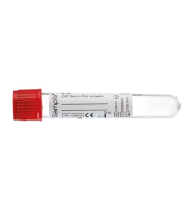 10 x  Greiner Samplix Serum Clot Activator 4ml Red Cap Pull Type 554101 Box of 100 Tubes