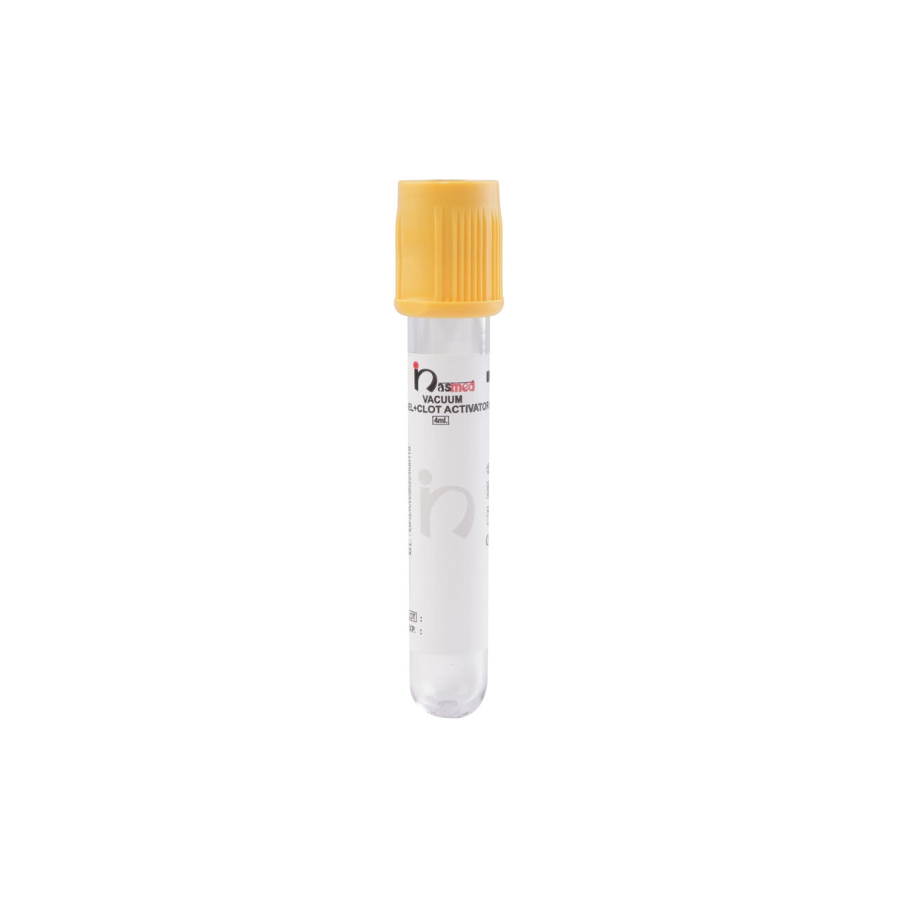 Nasmed Gel + Clot Activator Vacuum Blood Collection Tube - 3ml  Pack of 100 Tubes (NVGC3)